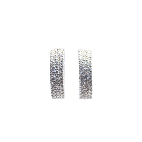 167 - BritishContemporaryA pair of pavé set diamond and 18 carat white gold hoop earringsWeight: Ap... 