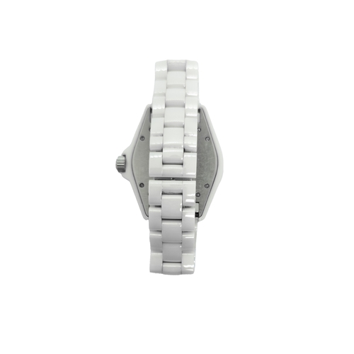 197 - Chanel, ParisCirca 2003A diamond-set white ceramic automatic lady's wristwatchWith extra linksDimens... 