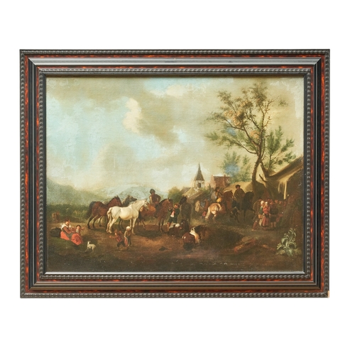 403 - Attributed to Philips Wouwerman (1619 - 1668An encampment sceneOil on canvas Dimensions:(Frame)... 