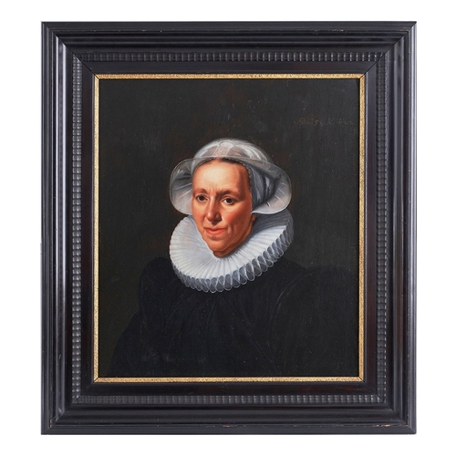 423 - DutchCirca 1622Portrait of a LadyOil on panelDimensions:(Frame) 34 in. (H) x 30 in. (W)(Panel) 25 in... 