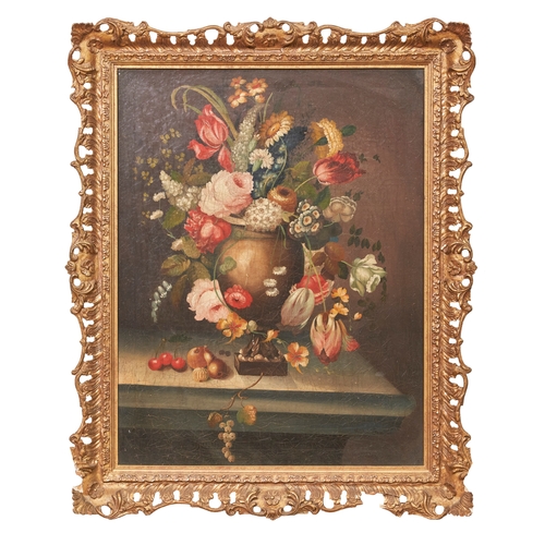 427 - British18th CenturyA floral still lifeOil on canvasSigned lower right, 'W. M. Barlow'Property of a n... 