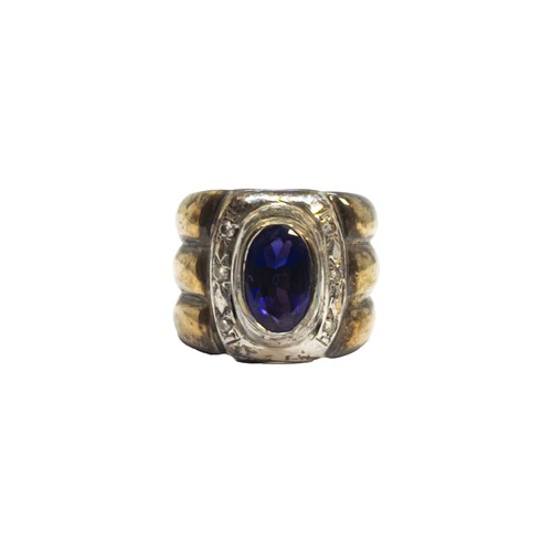 96 - BritishCirca 1970A diamond, amethyst and yellow gold dress ringWeight: Approx. 11.50 gramsRing size:... 