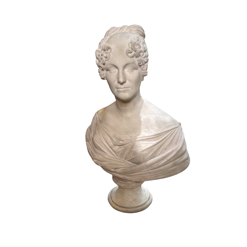 442 - British19th CenturyA large marble bust of an elegant ladyProvenance: The Sloane ClubDimensions:30 in... 