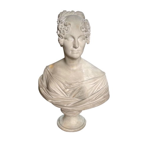 442 - British19th CenturyA large marble bust of an elegant ladyProvenance: The Sloane ClubDimensions:30 in... 