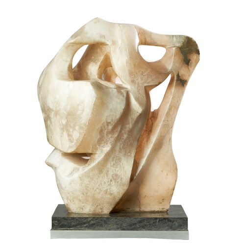 494 - Witold Gracjan Kawalec (1922–2003), PolishA carved alabaster sculpture mounted on a square gra... 