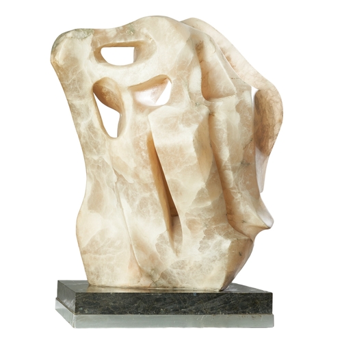 494 - Witold Gracjan Kawalec (1922–2003), PolishA carved alabaster sculpture mounted on a square gra... 