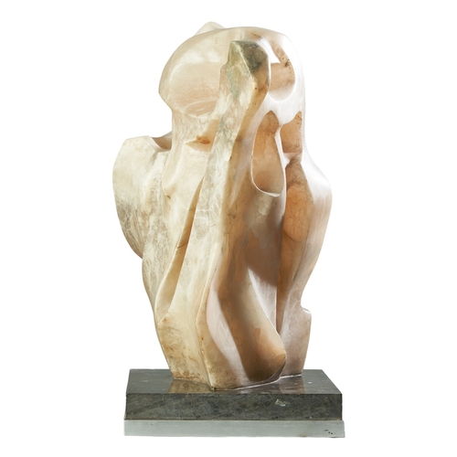 494 - Witold Gracjan Kawalec (1922–2003), PolishA carved alabaster sculpture mounted on a square gra... 