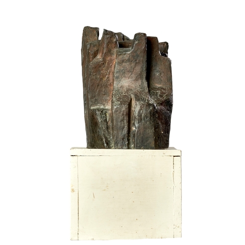 503 - Branko Ružić (1919–1997), CroatianA bronze brutalist sculpture on a wooden baseCirca 1965... 