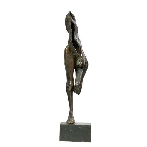 505 - Vezhdi Rashidov (b. 1951), BulgarianA patinated bronze figural sculpture of a single-legged figure m... 