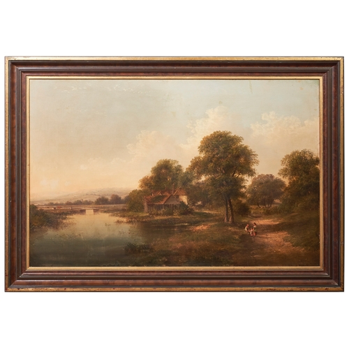 519 - Walter Williams (1834 - 1906)A large extensive river landscapeOil on canvasSigned 'Williams' bottom ... 