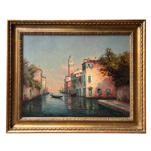 523 - Antoine Bouvard (1870 - 1956)A Venetian canalSigned lower right, 'Bouvard'Oil on canvasDimensions:(f... 