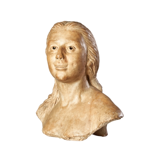 551 - Henri-Louis Cordier (1853 - 1926)Bust of a Native American girlSigned and dated, 'Cordier 1893'Terra... 