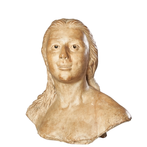 551 - Henri-Louis Cordier (1853 - 1926)Bust of a Native American girlSigned and dated, 'Cordier 1893'Terra... 