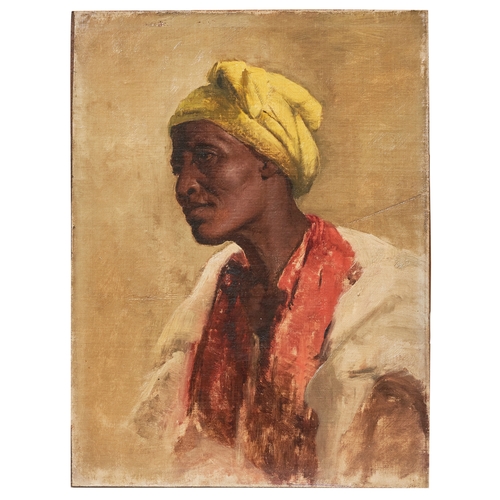 552 - Attributed to Wilhelm Kuhnert (1865 - 1926)Portrait of a North AfricanOil on artist board Dimensions... 