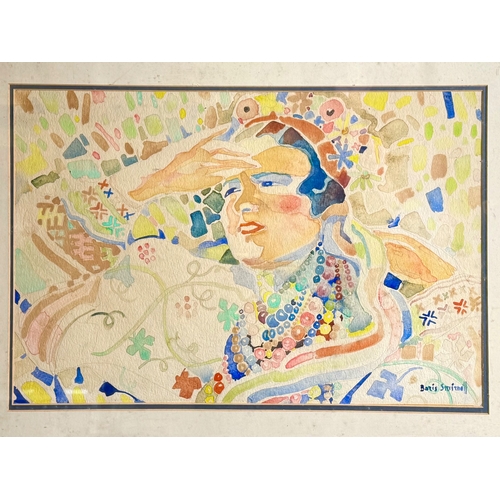 553 - Boris Smirnoff (1903 - 2007)Portrait of a ladySigned lower right, 'Boris Smirnoff'Watercolour on pap... 