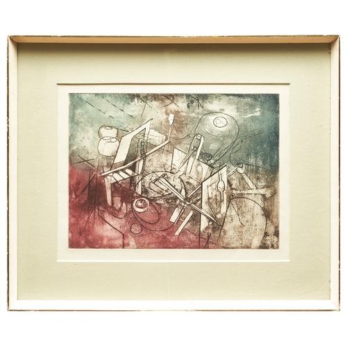 558 - Roberto Matta (1911 - 2002)An abstract compositionGallery label versoLithograph on paperTo be s... 