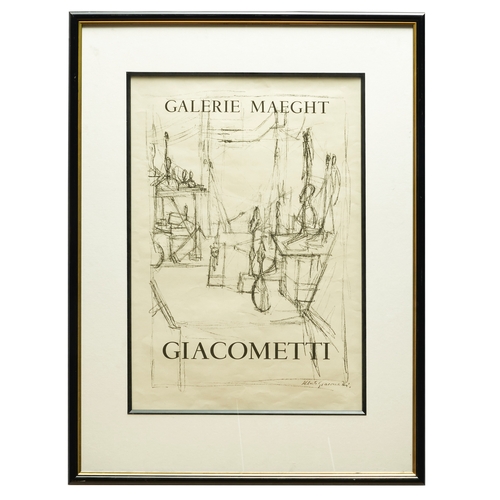 592 - Mid-20th CenturyAlberto Giacometti exhibition poster at Galerie MaeghtDimensions:(Frame) 33 in. (H) ... 