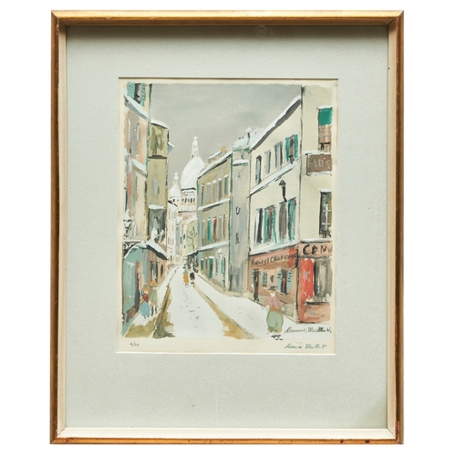 599 - Maurice Utrillo (1883–1955), FrenchLa rue Saint RustiqueColoured lithograph on paperSigned low... 