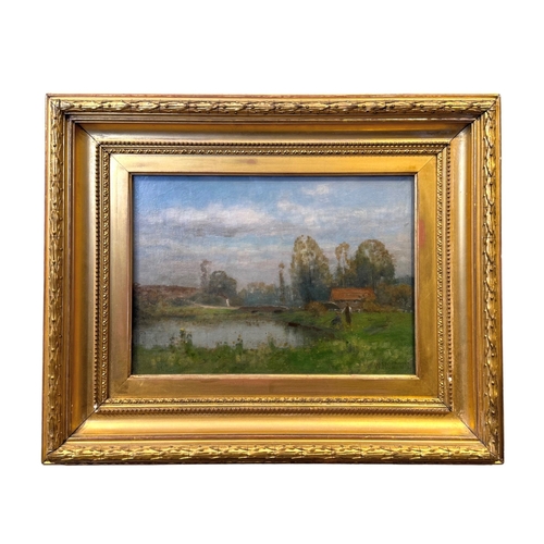 612 - William Stokes Hulton (1852 - 1921)A pair of landscapes with figures, circa 1900Signed 'W Hulton'Oil... 