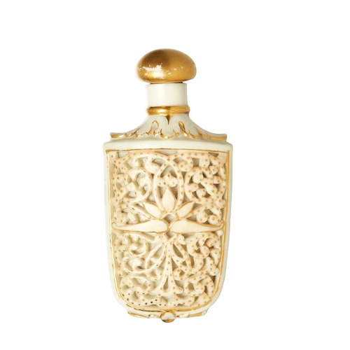 623 - Royal WorcesterCirca 1900A reticulated white and gold scent bottleDimensions:3 in. (H) x 1.5 in. (W)... 