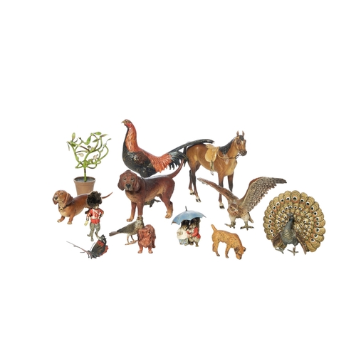 626 - Austrian19th CenturyA group of 13 Austrian cold-painted animal figurines