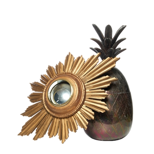 641 - Contemporary[a] A pineapple ice bucket[b] A sunburst mirrorTo be sold without reserve ... 