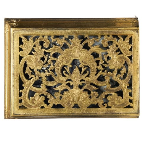 645 - 17th CenturyAn impressive lock case and keyThe gilded outer case decorated with scrolled and engrave... 