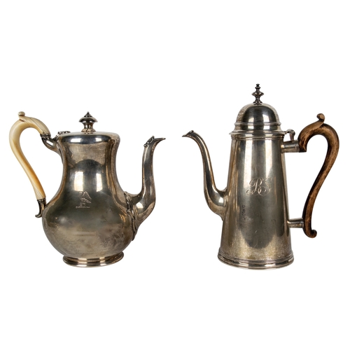 119 - British19th/20th CenturyTwo silver coffee pots[a] Hallmarked S. J. Phillips, London and inscribed 'B... 