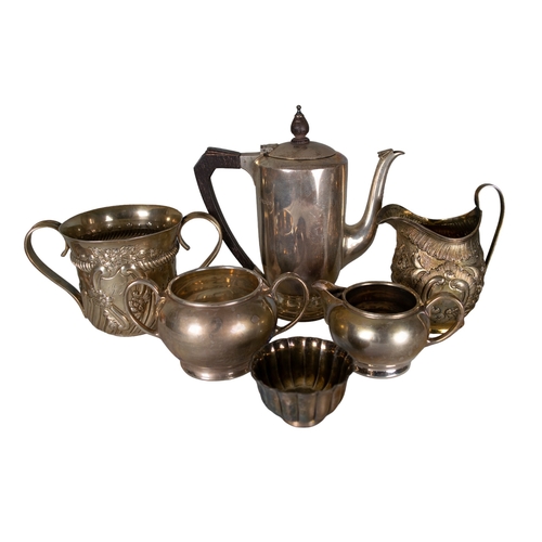 126 - A lot of silver and silver plate itemsTo include:[a] A small coffee pot[b] Three creamers[c] A small... 