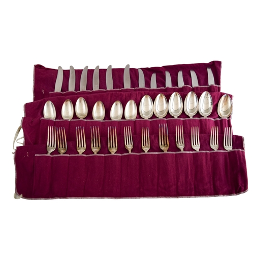 132 - A set of six forks, spoons and knivesTo include a total of six dinner and lunch sets