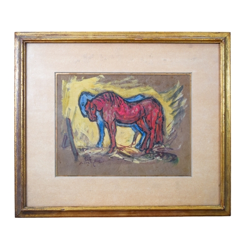 179 - Seif Wanly (Egyptian, 1906 - 1979)Two HorsesMixed media on paperSigned lower leftFrom the Dr Mohamme... 