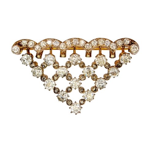 22 - Boucheron ParisFrenchCirca 1880Adiamond flexible festoon broochThe scalloped top suspending a flexib... 