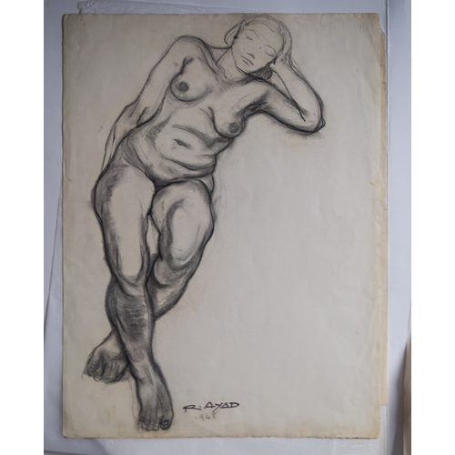 240 - Ragheb Ayad (Egyptian, 1882 - 1982)Two nude studiesCharcoal on paperSignedFrom the Dr Mohammed S Far... 