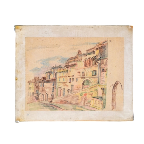 263 - Mohamed Nagy (1888-1956)Coloured Houses of SiennaPastel on paperMonogrammed and dated lower rightTo ... 