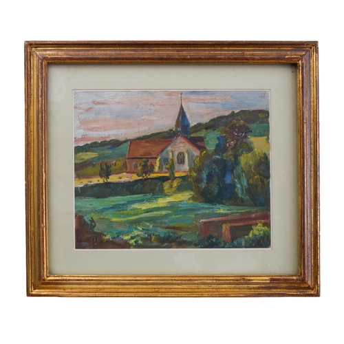 264 - Mohammd Nagy (1888-1956)The Chapel in the CountrysideOil on paperSigned lower leftFrom the Dr Mohamm... 