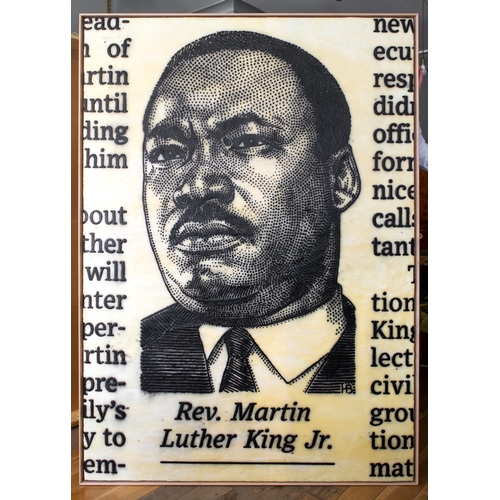 280 - José-María Cano (B. 1959)Rev. Martin Luther King Jr. (1929 - 1968), 2007Encaustic on canvas laid on ... 