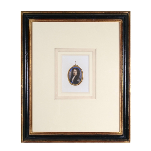 292 - 20th CenturyA miniature portrait of King Charles IILithograph (?) on paperTo be sold without reserve... 