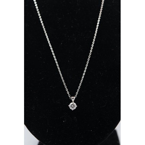 42 - BritishContemporaryA brilliant cut diamond and 18 carat white gold single stone pendantWeight: Appro... 