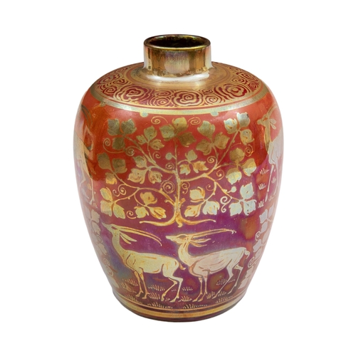 669 - Royal LancastrianPilkingtonRichard JoyceA lustreware vase with IbexDimensions:6 in. (H) x 4.75 (W)... 