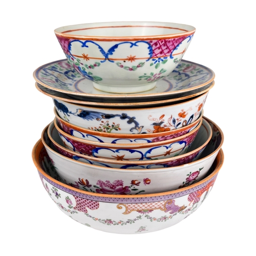 682 - ChineseA group of seven export bowls and two platesDimensions:(Bowls) Ranging from 3 in. (H) x 6.5 i... 