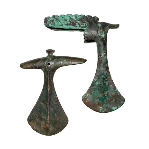 693 - PersianLuristan (?) Two Bronze Age axe heads BronzeDimensions:[a] 5.5 in. (H) x 7 in. (L)[b] 5 ... 