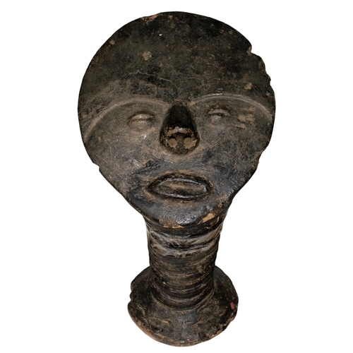 702 - AfricanAshanti20th CenturyA stylised terracotta funerary head sculptureDimensions:8 in. (H) x 5.5 in... 