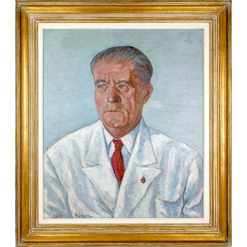 200A - Abdel al-Hadi El-Gazzar (1925 - 1966)Portrait of an Italian physicianOil on artist's boardSigned low... 