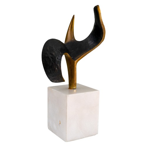 341 - Ixidro Fernandez (Spanish 20th Century),Abstract FormBronzeSigned Ixidro 13/900 On a pale marble bas... 