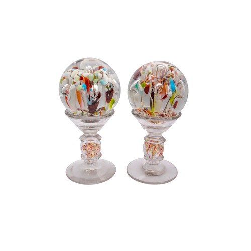 675 - ItalianMid-20th CenturyA pair of blown glass orbs on standsTo be sold without reserveProperty of a n... 