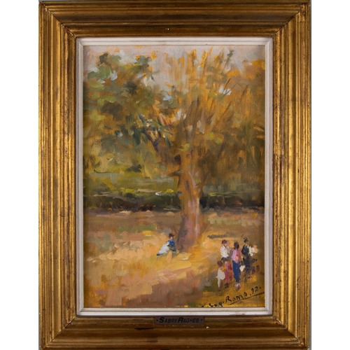 120 - Sabry Ragheb (Egyptian, 1920 - 2000)Figures in a rural landscapeOil on canvasSigned and dated lower ... 