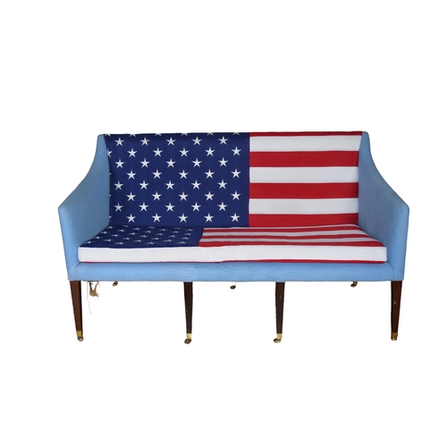 161 - EdwardianAmericana A two seater sofa upholstered with the American flag Dimensions:39 in. ... 