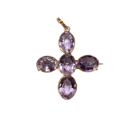 17 - BritishVictorianAn attractive amethyst and yellow gold collet necklaceComprising 22 oval shaped mixe... 