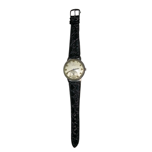 69 - OmegaCirca 1940A gentleman's wristwatchThe circular dial with subsidiary seconds dial(Dial) 3.8 cm. ... 