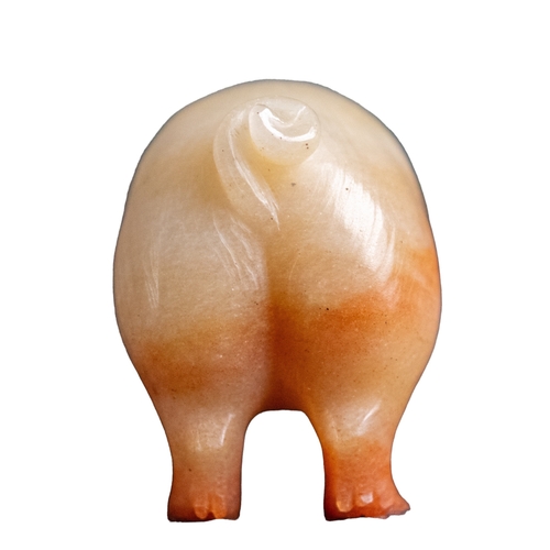 76 - Carl FabergéCirca 1900A fine realistically carved aventurine quartz model of a pig with ruby eyes (A... 